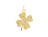 14k Solid Yellow Gold & Diamond Lucky Clover Pendant, (14K-DCH-853)